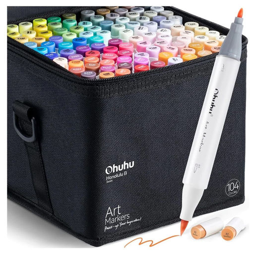 Εικόνα της Μαρκαδόροι Ohuhu Alcohol Art Markers 104τμχ. Brush & Fine Honolulu B Y30-80404-75