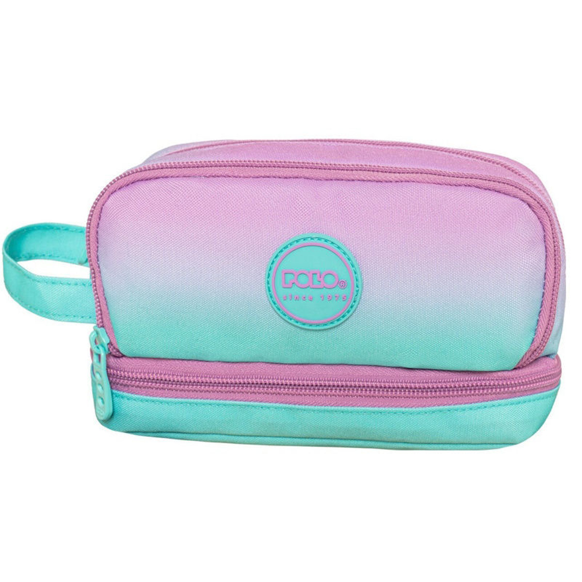 Εικόνα της Κασετίνα βαρελάκι  Polo Handle Aqua/Pink 937015-8115