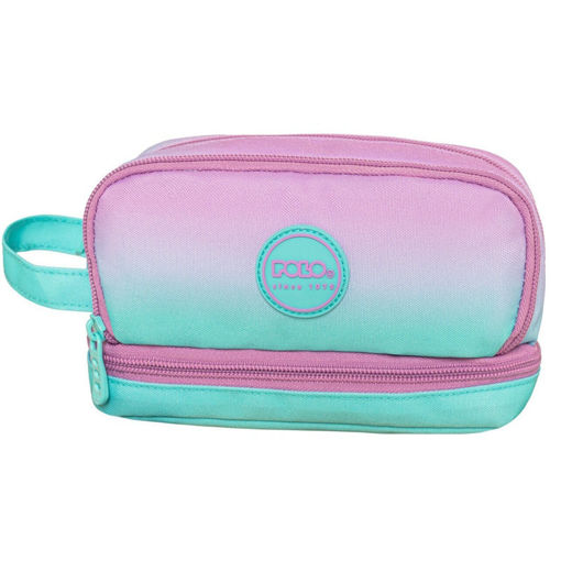 Εικόνα της Κασετίνα βαρελάκι  Polo Handle Aqua/Pink 937015-8115