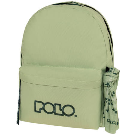 Σακίδιο πλάτης Polo Original Double Scarf Pistachio-Dark Green, μπροστινή όψη με 2 κεντρικές θήκες