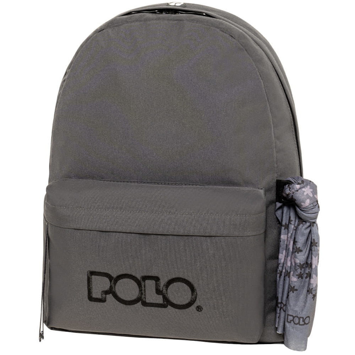 Σακίδιο πλάτης Polo Original Scarf Titanium/Black 20lt, μπροστινή όψη με ανατομική τριγωνική πλάτη