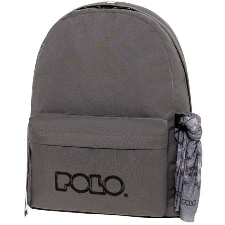 Σακίδιο πλάτης Polo Original Scarf Titanium/Black 20lt, μπροστινή όψη με ανατομική τριγωνική πλάτη