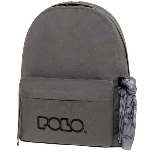 Σακίδιο πλάτης Polo Original Scarf Titanium/Black 20lt, μπροστινή όψη με ανατομική τριγωνική πλάτη