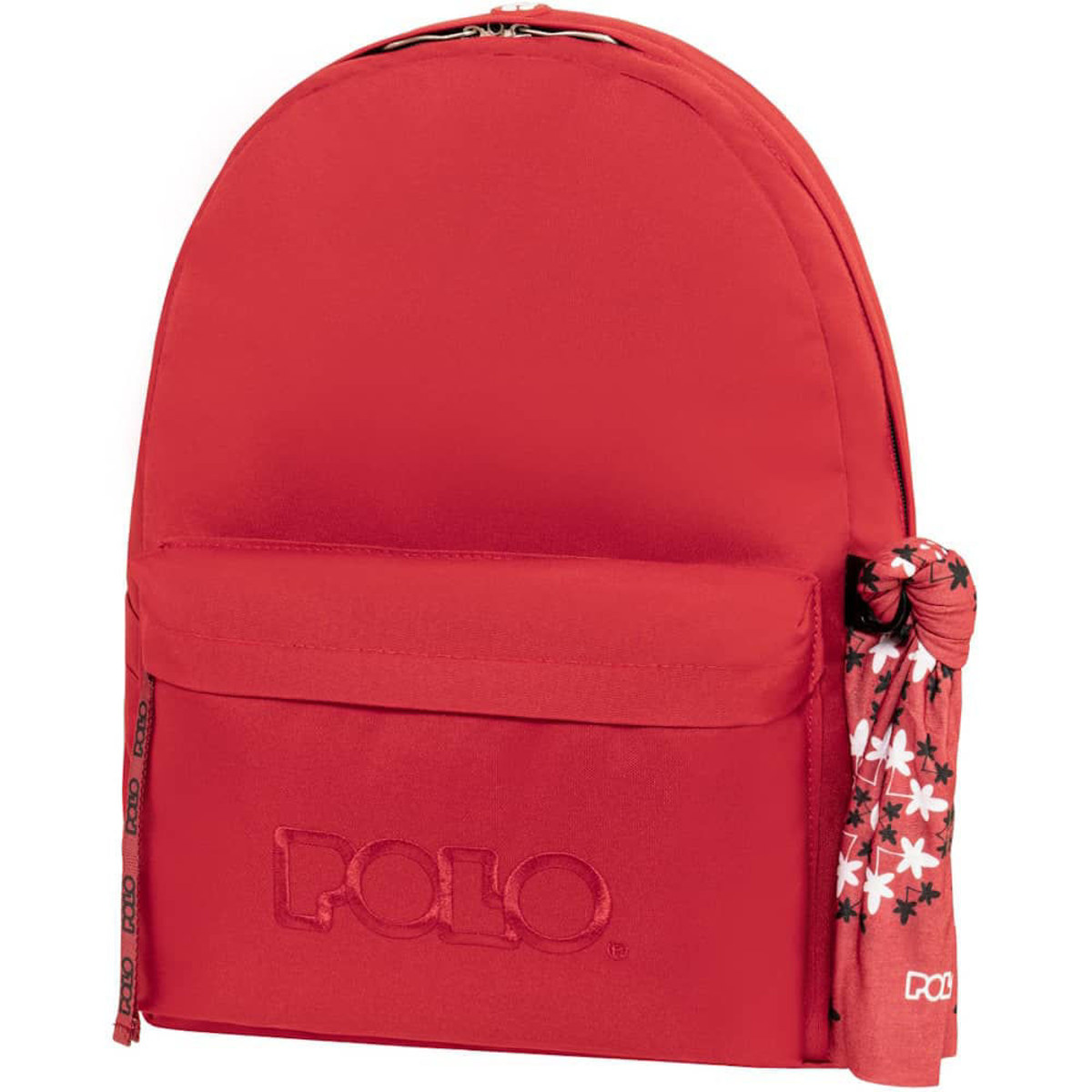 Σακίδιο πλάτης Polo Original Scarf Red 20lt, μπροστινή όψη με ανατομική τριγωνική πλάτη