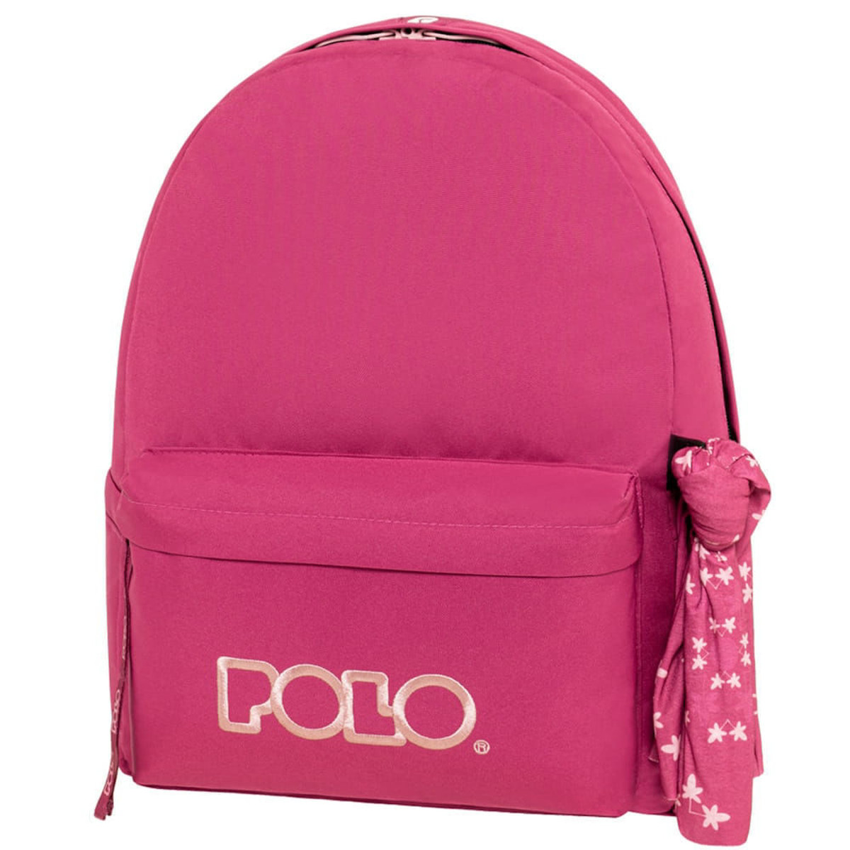 Σακίδιο πλάτης Polo Original Scarf Dark Fuchia/Light 20lt, μπροστινή όψη με ανατομική τριγωνική πλάτη