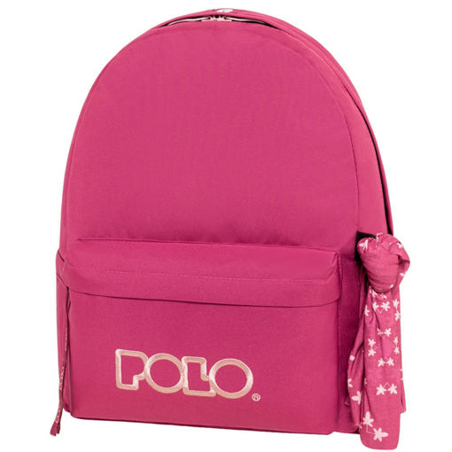 Σακίδιο πλάτης Polo Original Scarf Dark Fuchia/Light 20lt, μπροστινή όψη με ανατομική τριγωνική πλάτη