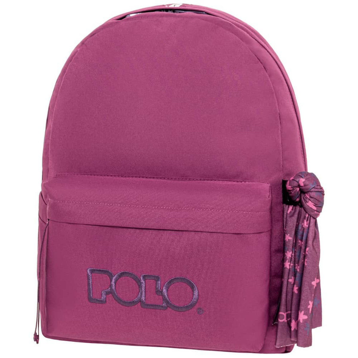 Σακίδιο πλάτης Polo Original Scarf Purple/Indigo 20lt, μπροστινή όψη με logo Polo και multiscarf