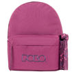 Πλαϊνή όψη σακιδίου Polo Original Scarf Purple/Indigo με ορατή την κεντρική και τη μπροστινή θήκη