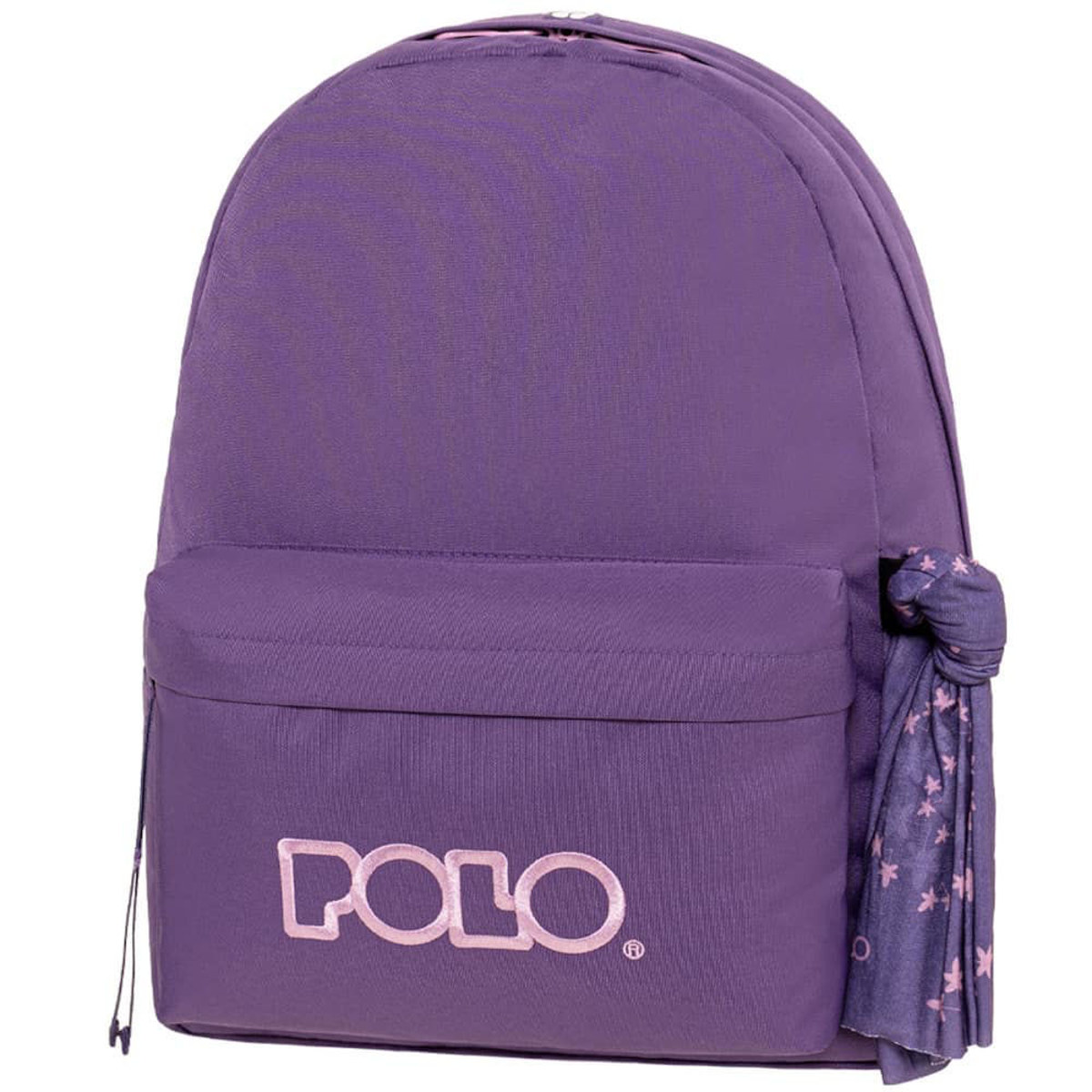 Σακίδιο πλάτης Polo Original Scarf Indigo/Lilac 20lt, μπροστινή όψη με ανατομική τριγωνική πλάτη