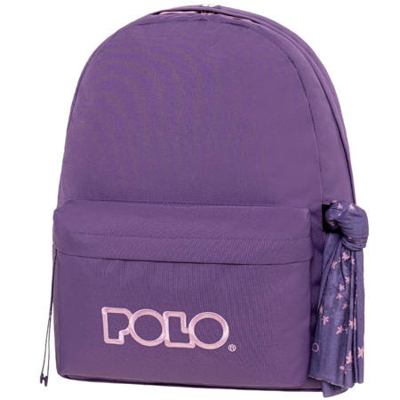 Σακίδιο πλάτης Polo Original Scarf Indigo/Lilac 20lt, μπροστινή όψη με ανατομική τριγωνική πλάτη