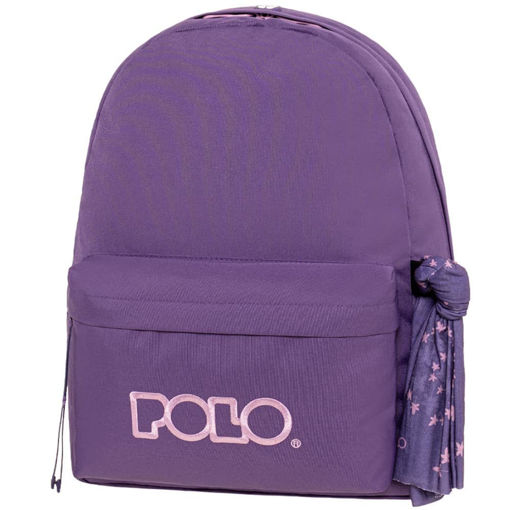 Σακίδιο πλάτης Polo Original Scarf Indigo/Lilac 20lt, μπροστινή όψη με ανατομική τριγωνική πλάτη