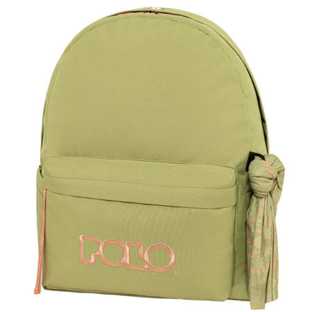 Σακίδιο πλάτης Polo Original Scarf Light Green/Pink 20lt, μπροστινή όψη με ανατομική τριγωνική πλάτη