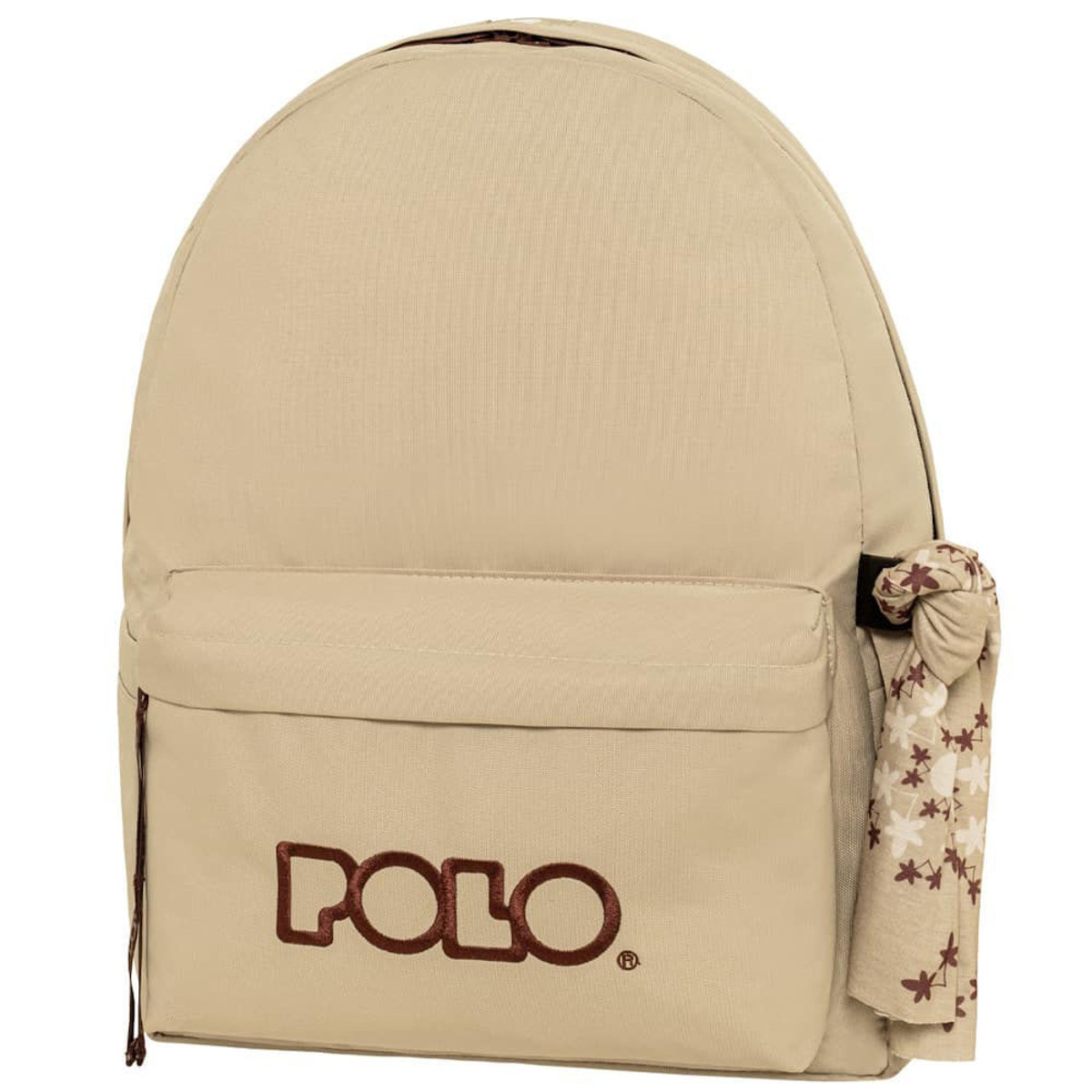Σακίδιο πλάτης Polo Original Scarf Sand/Cherry 20lt, μπροστινή όψη με ανατομική τριγωνική πλάτη