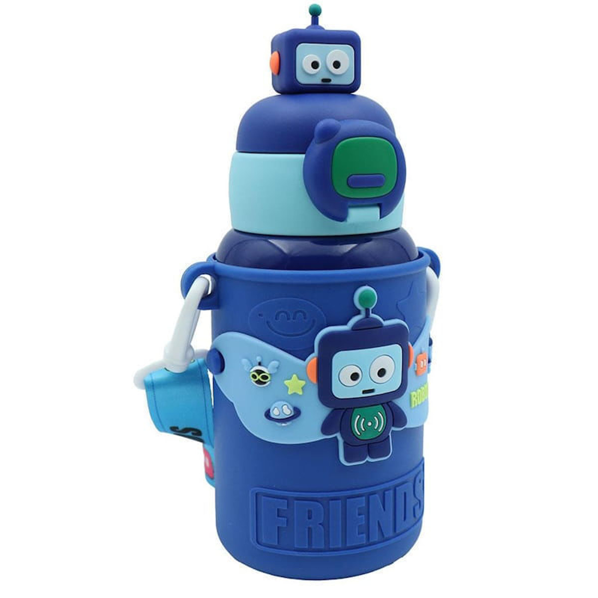 Ανοξείδωτο παγούρι θερμός Must Team με σχέδιο Robot σε μπλε και πορτοκαλί χρώμα