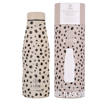Μετωπική όψη του θερμού Estia Travel Mug 350ml Tender Lace με το λογότυπο Save The Aegean και το μοτίβο δαντέλας.