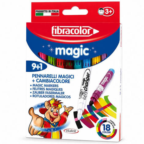 Εικόνα της Μαρκαδόροι Fibracolor Magic 9+1 Μαρκαδόροι