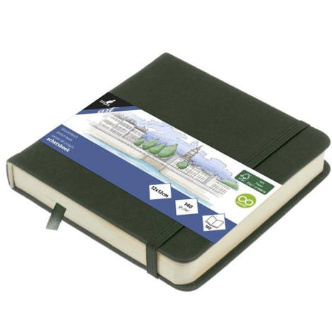 Εικόνα της Sketchbook Kangaro 140g/m2 12x12cm Forest Green 160φ. με λάστιχο K-861208