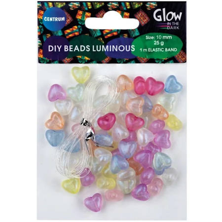 Εικόνα της Χάντρες Centrum Hearts glow in the dark 10mm. 25gr. 81421