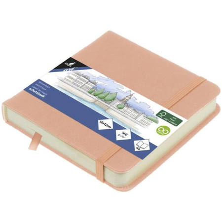 Εικόνα της Sketchbook Kangaro 140g/m2 12x12cm Old Pink 160φ. με λάστιχο K-861202
