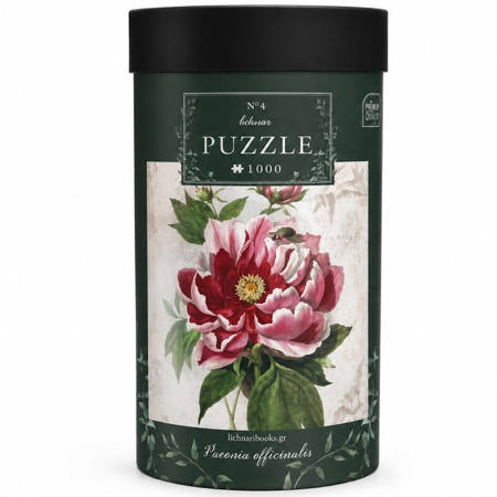 Παζλ Inter Druk Botanic Peony με 1000 τεμάχια, εμπρόσθια όψη κουτιού