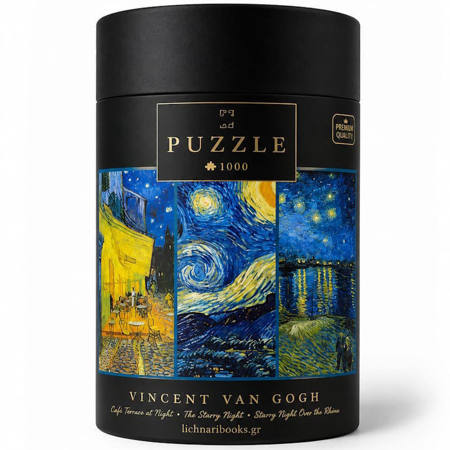 Παζλ Inter Druk Art Vincent Van Gogh με χίλια κομμάτια, μπροστινή όψη του κουτιού με το κλασικό έργο ζωγραφικής
