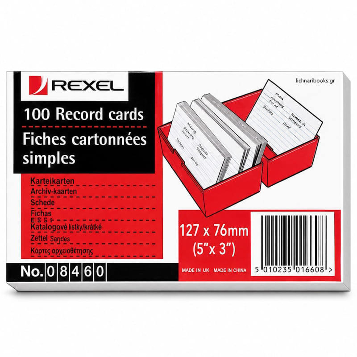 Εικόνα της Καρτέλες καρτελοθήκης Rexel 127x76mm 100τεμ. 08460