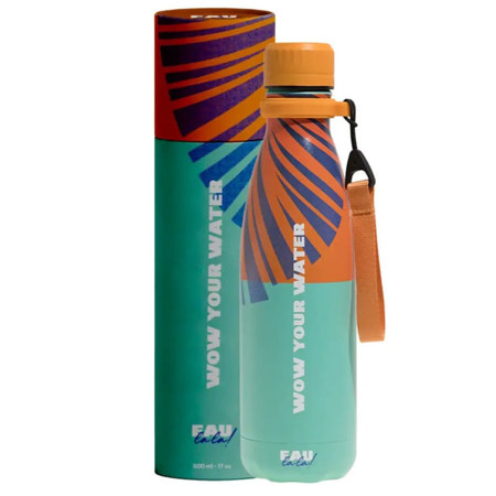 Εικόνα της  Μπουκάλι Θερμός Eau Lala Ανοξείδωτο BPA Free 500ml πορτοκαλί με λαβή