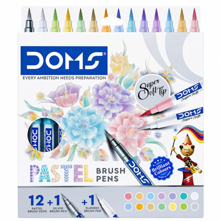Εικόνα της Μαρκαδόροι Doms Pastel Brush Pen 12+1 χρώματα 80620