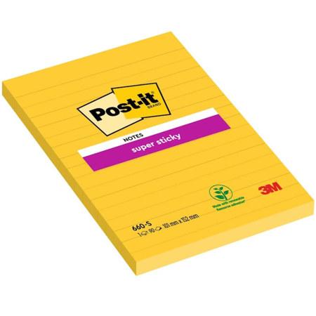 Εικόνα της Κύβος αυτοκόλλητος 3Μ Super Sticky 102x152mm 90Φ. Post-it 660-S