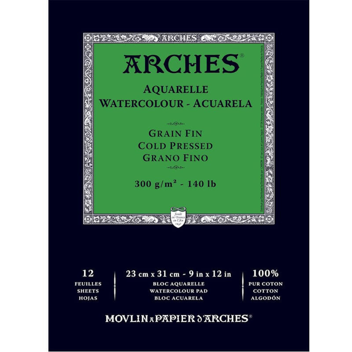 Εικόνα της Arches Aquarelle Cold Pressed 23x31cm 300gr/m2 140lb 100% Cotton 12φύλλα A1795092