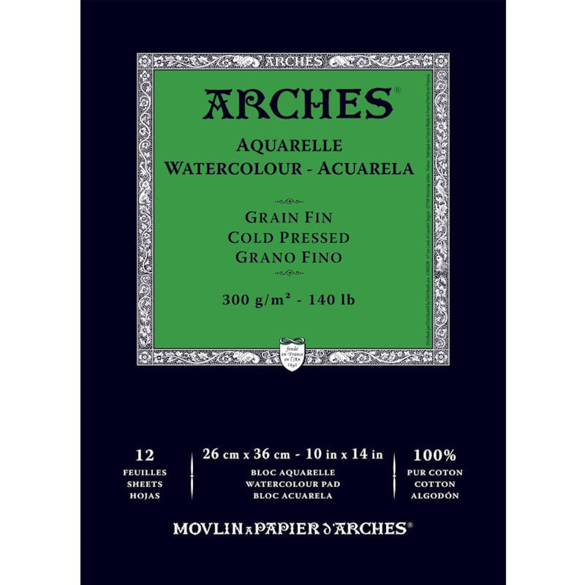 Εικόνα της Arches Aquarelle Cold Pressed 26x36cm 300gr/m2 140lb 100% Cotton 12φύλλα A1795093