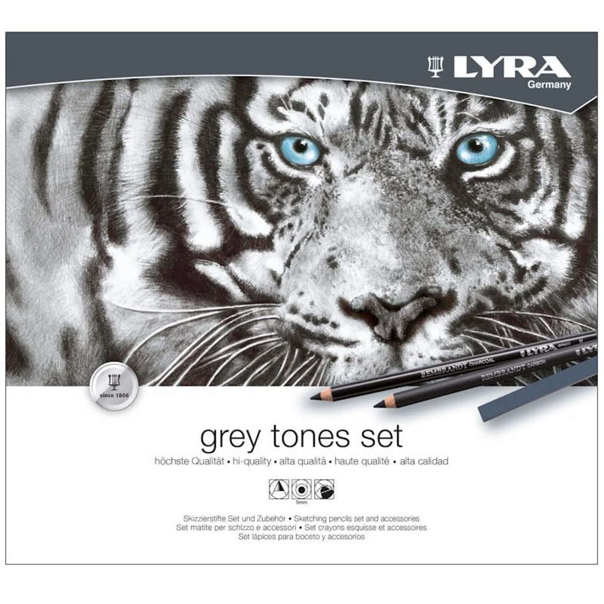 Εικόνα της Μολύβια Lyra Grey tones Set 25τεμ. L2051251