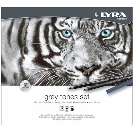 Εικόνα της Μολύβια Lyra Grey tones Set 25τεμ. L2051251