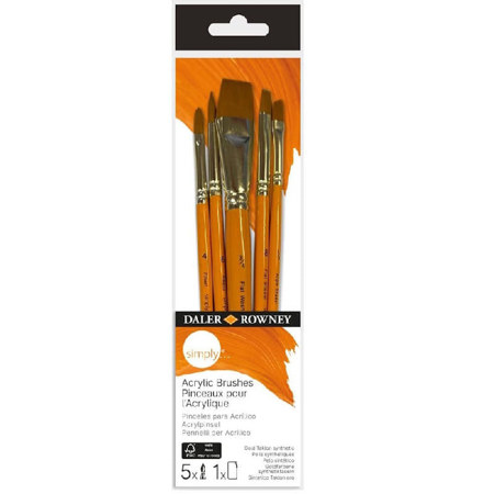 Εικόνα της Πινέλα Daler Rowney σετ 5τεμ. Simply Short Handle Acrylic D216620500