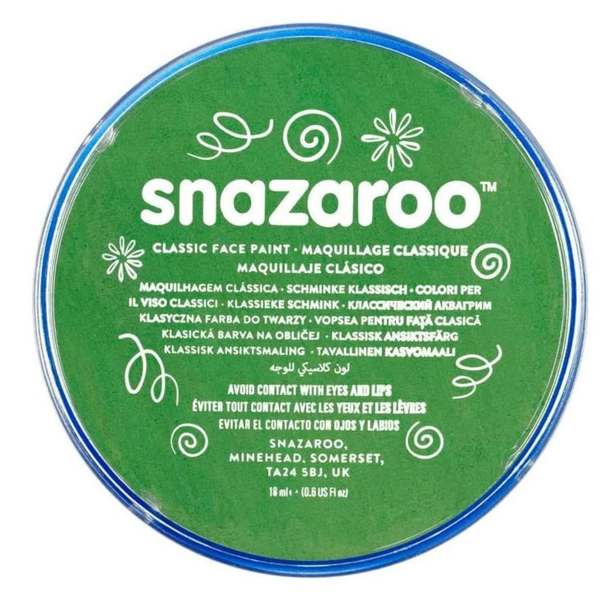 Βαζάκι Snazaroo 18ml, χρώμα προσώπου σε πράσινη απόχρωση