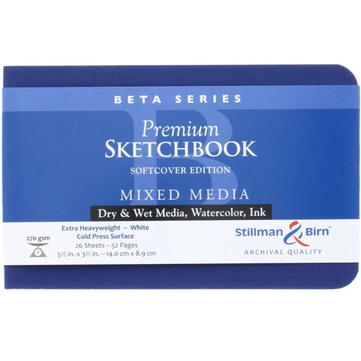 Εικόνα της Μπλοκ Mixed Stillman & Birn Media Beta 26 Φύλλα Cold Pressed 14x9cm 270gr