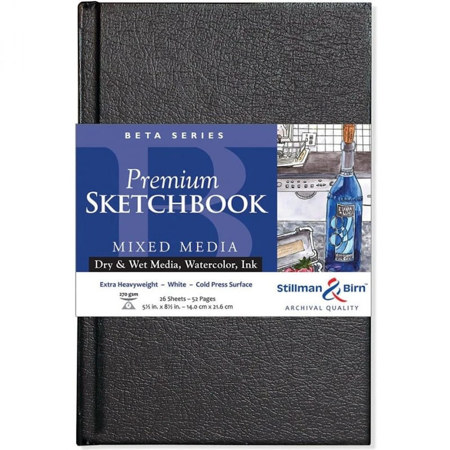 Εικόνα της Σκληρόδετο Μπλοκ Stillman & Birn Mixed Media Beta 26 Φύλλα Cold Pressed 14x21,6cm 270gr