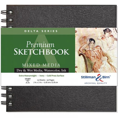 Εικόνα της Σπιράλ Μπλοκ Stillman & Birn Mixed Media Delta 25 Ιβουάρ Φύλλα Cold Pressed 17,8x17,8cm 270gr