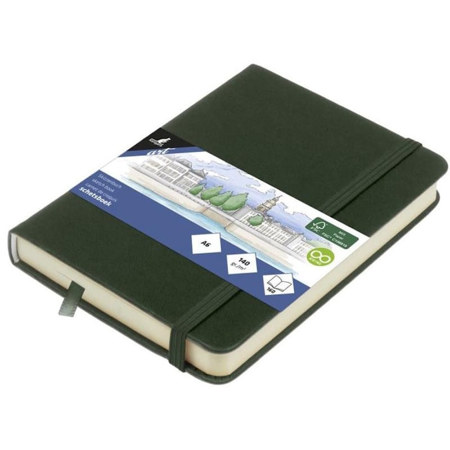 Εικόνα της Sketchbook Kangaro 140g/m2 A6 160φ. Forest Green με λάστιχο K-861218