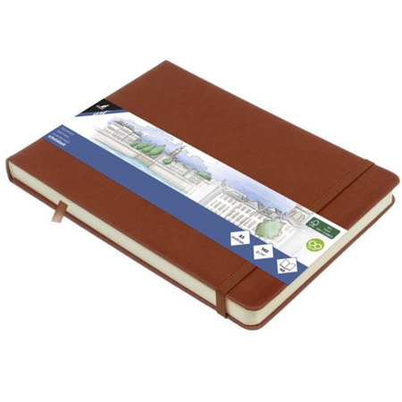 Εικόνα της Sketchbook Kangaro 140g/m2  A5 160φ. Landscape Cognac με λάστιχο K-861237
