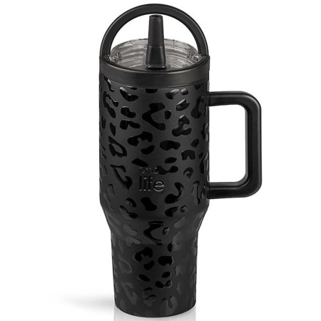 Εικόνα της Θερμός Ecolife Lid Tumbler 2 Handles 900ml Leopard Black 33-BO-7077