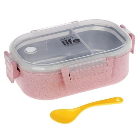 Εικόνα της Φαγητοδοχείο Ecolife με χώρισμα Light Pink 900ml 33-BO-9073