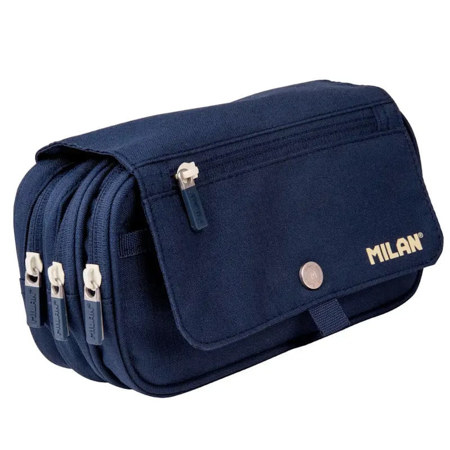 Εικόνα της Κασετίνα Milan 3θέσεων με καπάκι Navy Blue 08149SNCB