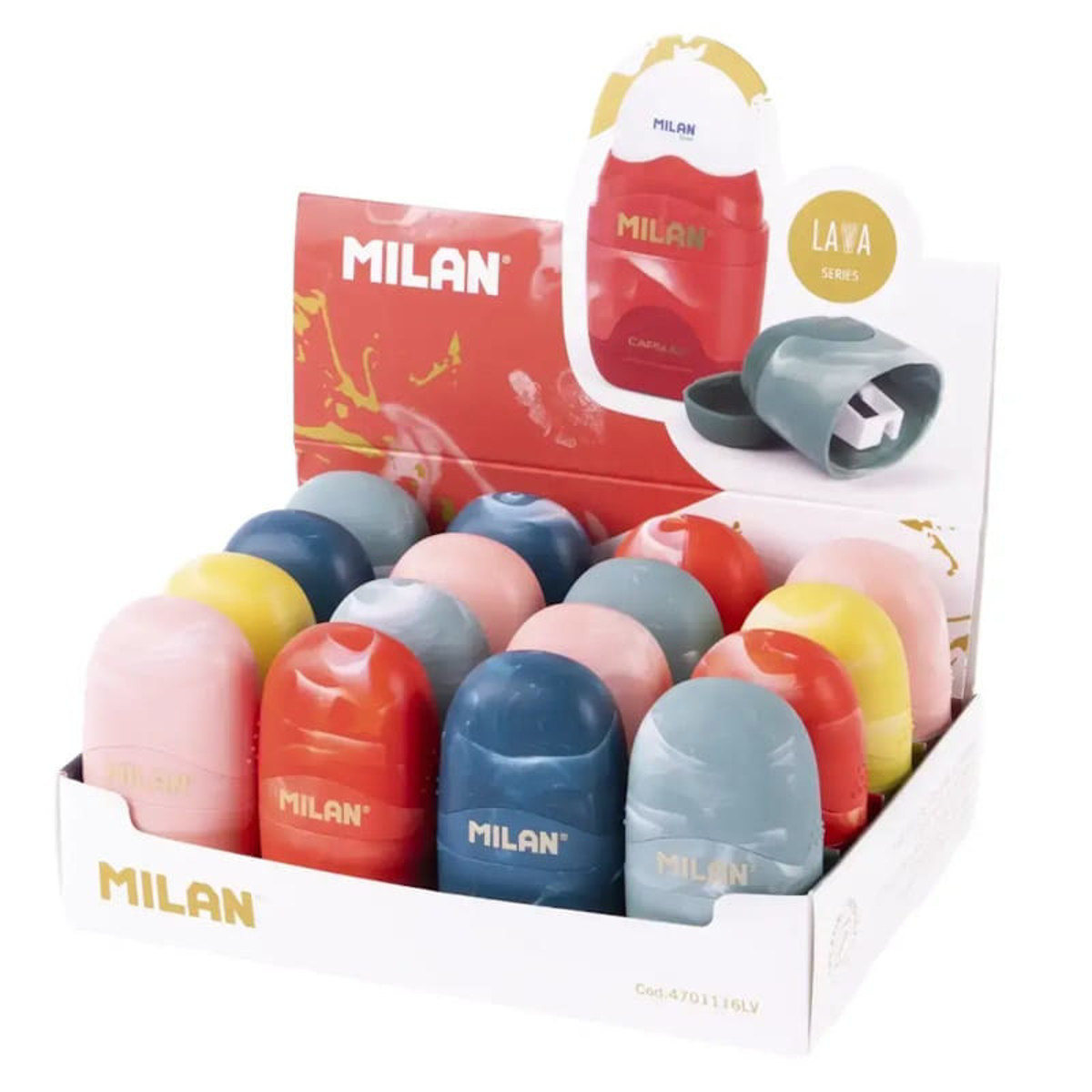 Εικόνα της Ξύστρα με γόμα Milan Capsule Roller Lava 4701116LV