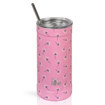Θερμός ανοξείδωτος Ecolife Pink Dandelion 500ml με ροζ σχέδιο πικραλίδας και καλαμάκι