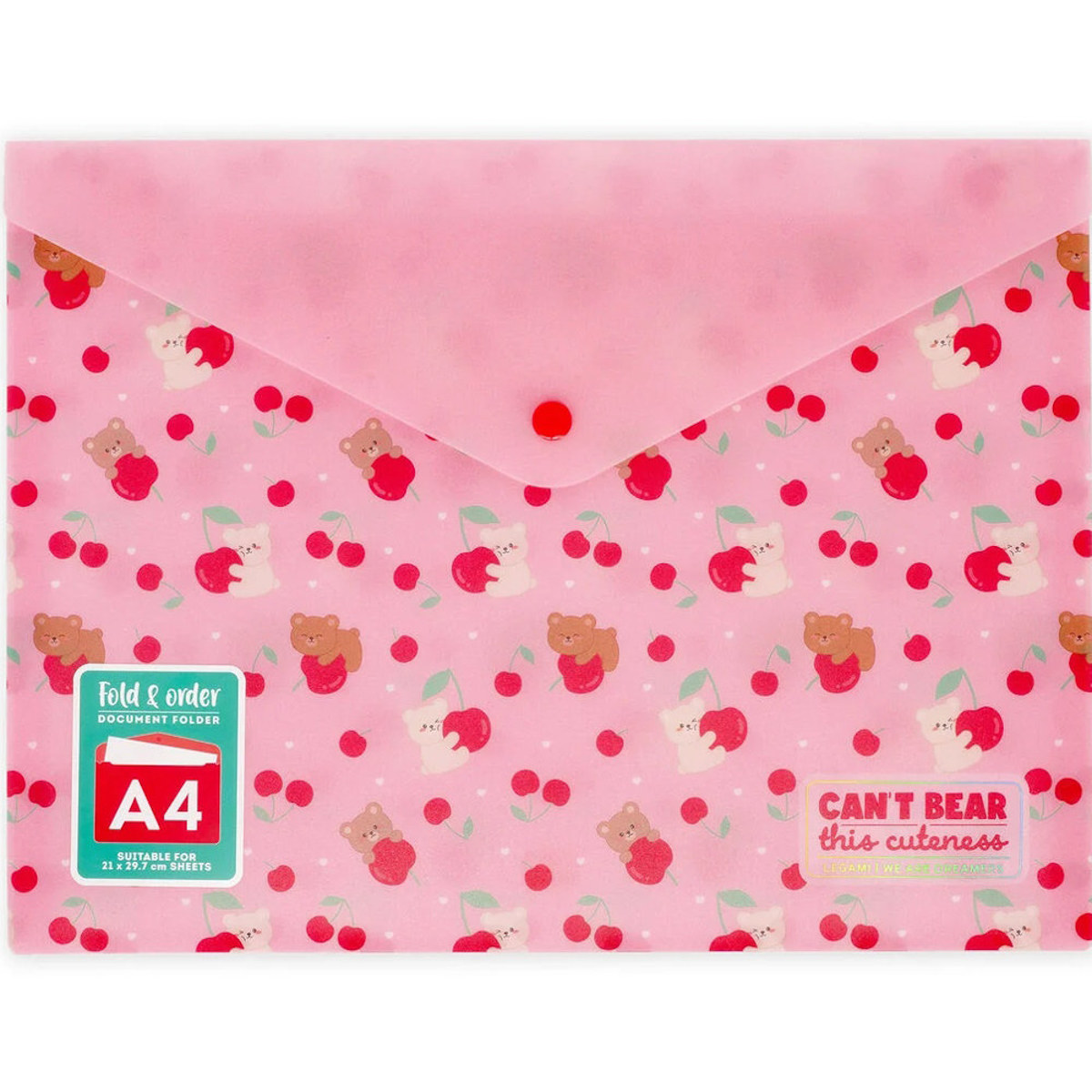 Εικόνα της Φάκελος κουμπί Α4 Legami Pink Cherry PFB0004