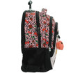 Πλαϊνή όψη της σχολικής τσάντας τρόλεϊ Back Me Up Fashion Bear που δείχνει τις διχτυωτές θήκες για το παγούρι και το προφίλ της τσάντας.