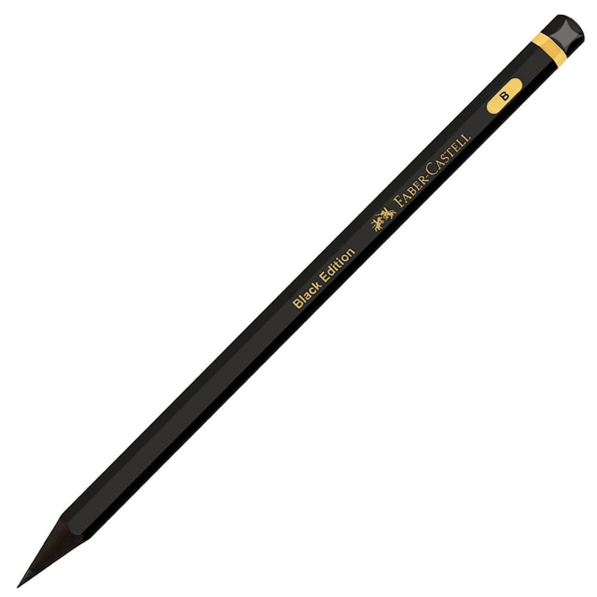 Μολύβι Faber-Castell Black Edition σκληρότητας B από μαύρο ξύλο με εργονομικό τριγωνικό σχήμα
