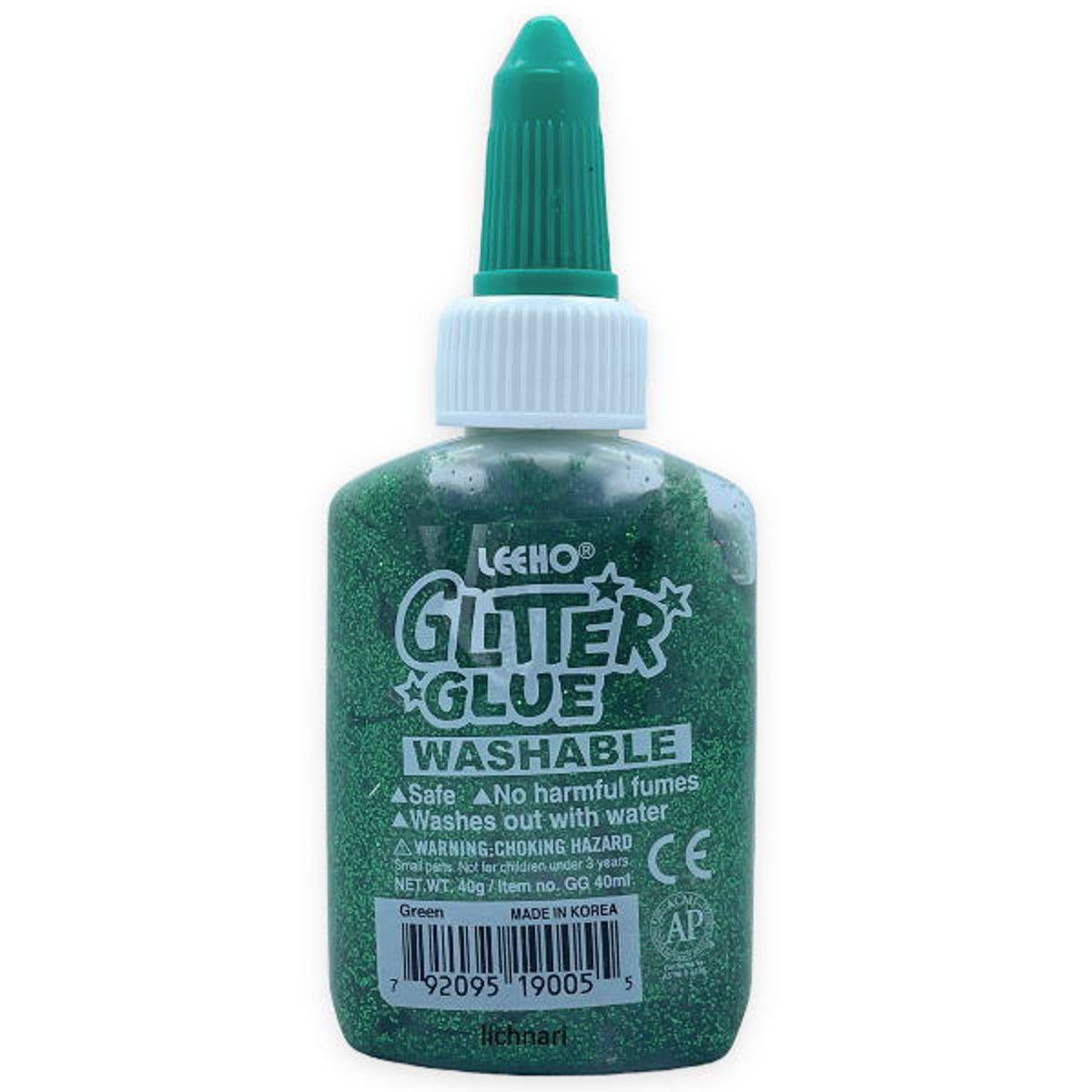 Εικόνα της Κόλλα glitter 40gr. Green Leeho