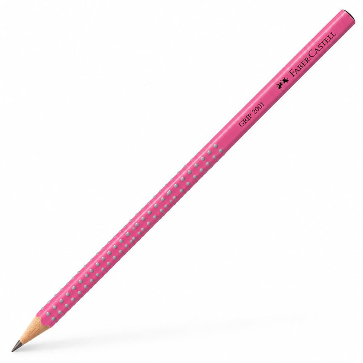 Μολύβι Faber-Castell Grip 2001 σε ροζ Pink Madder Lake, σκληρότητας HB με ανάγλυφη ζώνη Grip